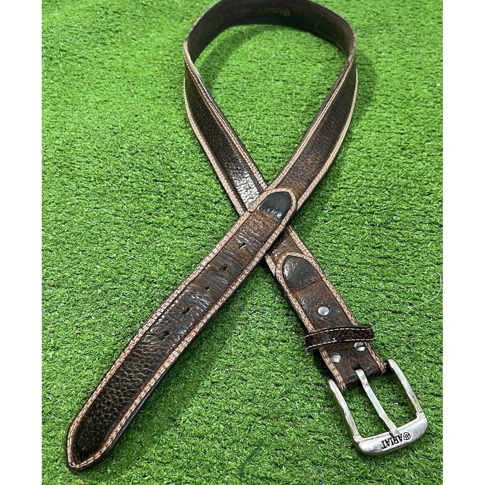 Ariat Western Belt SZ 40 Diesel Brown Rowdy Pebbled Leather Belt A10004305